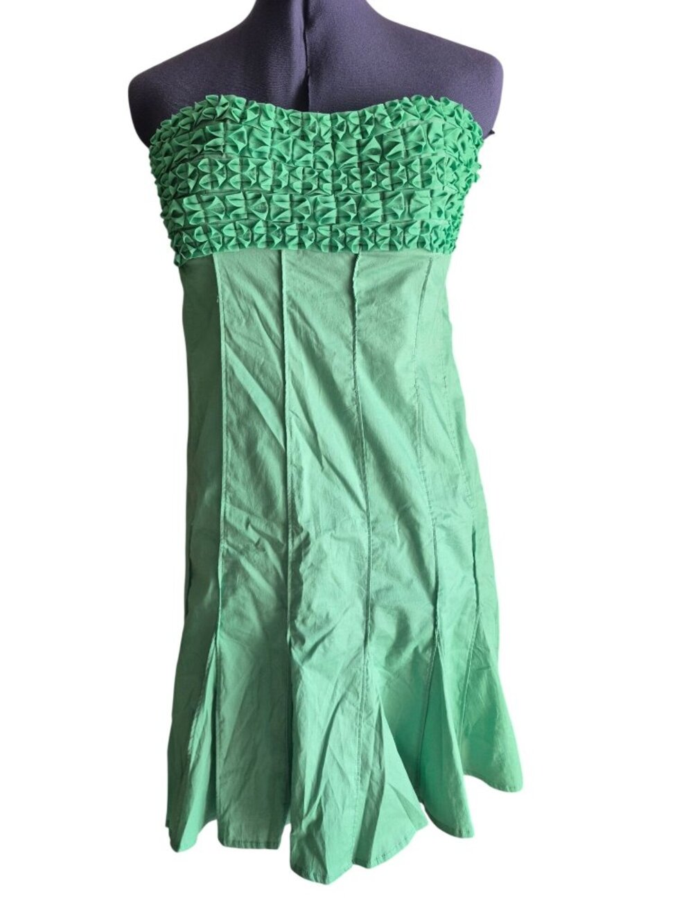 Venus Strapless Green Mini Dress Size 8